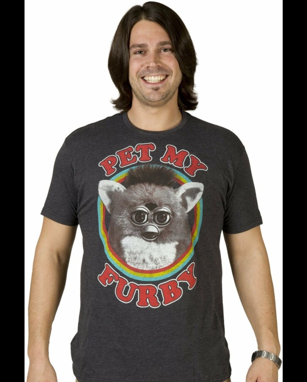 Pet My Furby Old Navy Collectabilities Gray Crew Neck T-Shirt Size S